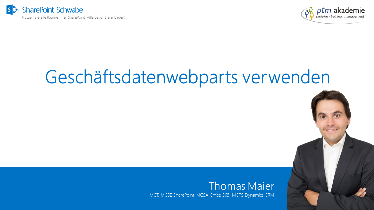 Geschäftsdatenwebparts verwenden